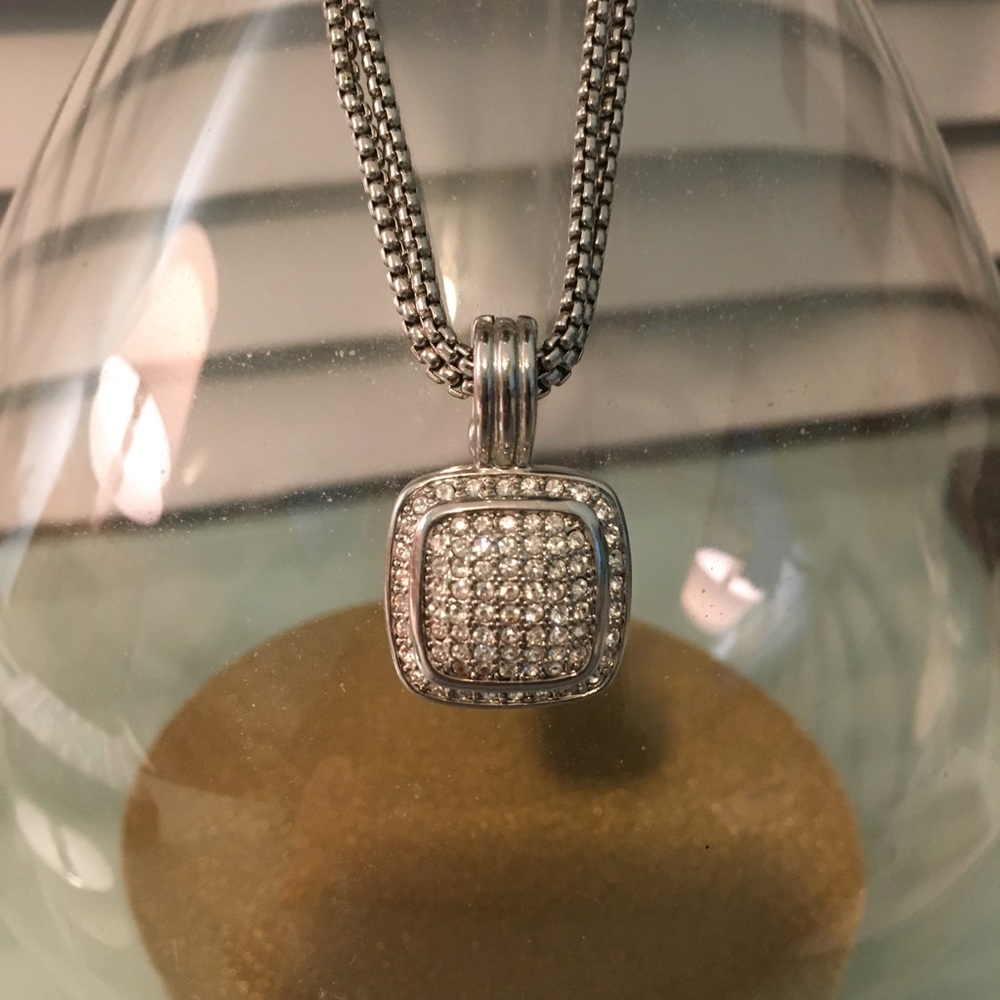 Silver necklace with stones